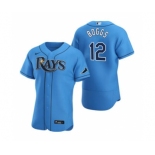 Men's Nike Tampa Bay Rays #12 Wade Boggs Light Blue Alternate 2020 Authentic Player Baseball Jersey