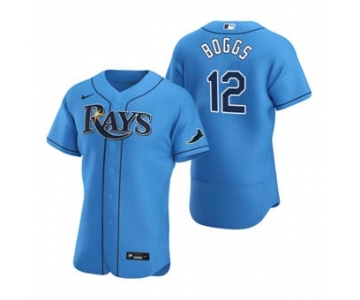 Men's Nike Tampa Bay Rays #12 Wade Boggs Light Blue Alternate 2020 Authentic Player Baseball Jersey