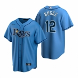 Men's Nike Tampa Bay Rays #12 Wade Boggs Light Blue Alternate Stitched Baseball Jersey