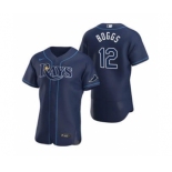 Men's Nike Tampa Bay Rays #12 Wade Boggs Navy Alternate 2020 Authentic Team Baseball Jersey