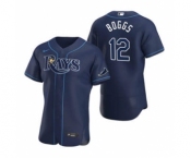 Men's Nike Tampa Bay Rays #12 Wade Boggs Navy Alternate 2020 Authentic Team Baseball Jersey