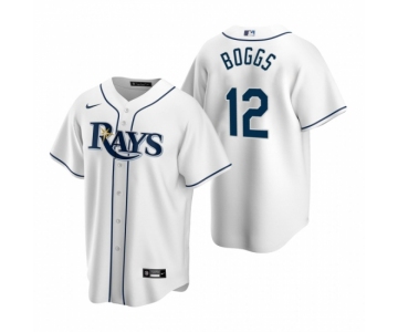 Men's Nike Tampa Bay Rays #12 Wade Boggs White Home Stitched Baseball Jersey