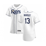 Men's Nike Tampa Bay Rays #13 Manuel Margot White Home 2020 Authentic Player Baseball Jersey