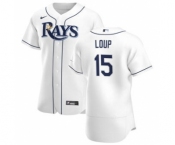 Men's Nike Tampa Bay Rays #15 Aaron Loup White Home 2020 Authentic Player Baseball Jersey