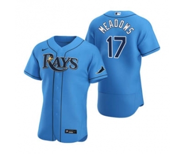 Men's Nike Tampa Bay Rays #17 Austin Meadows Light Blue Alternate 2020 Authentic Player Baseball Jersey