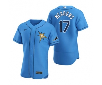 Men's Nike Tampa Bay Rays #17 Austin Meadows Light Blue Alternate 2020 Authentic Team Baseball Jersey