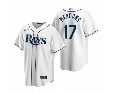 Men's Nike Tampa Bay Rays #17 Austin Meadows White Home Stitched Baseball Jersey