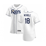 Men's Nike Tampa Bay Rays #18 Joey Wendle White Home 2020 Authentic Player Baseball Jersey