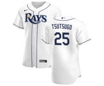 Men's Nike Tampa Bay Rays #25 Yoshi Tsutsugo White Home 2020 Authentic Player Baseball Jersey