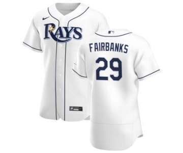 Men's Nike Tampa Bay Rays #29 Pete Fairbanks White Home 2020 Authentic Player Baseball Jersey