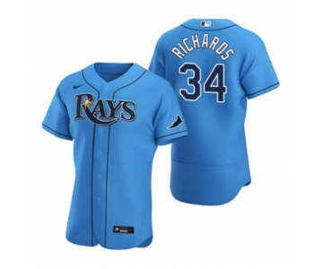 Men's Nike Tampa Bay Rays #34 Trevor Richards Light Blue Alternate 2020 Authentic Player Baseball Jersey