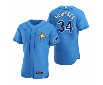 Men's Nike Tampa Bay Rays #34 Trevor Richards Light Blue Alternate 2020 Authentic Team Baseball Jersey