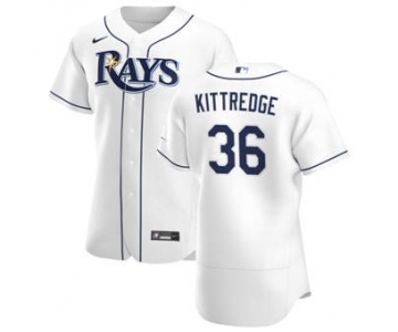 Men's Nike Tampa Bay Rays #36 Andrew Kittredge White Home 2020 Authentic Player Baseball Jersey