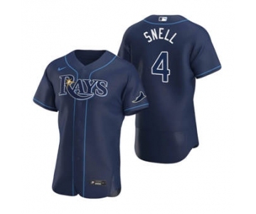 Men's Nike Tampa Bay Rays #4 Blake Snell Navy Alternate 2020 Authentic Team Baseball Jersey