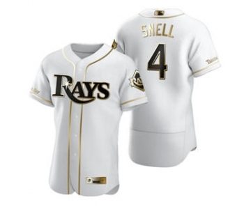 Men's Nike Tampa Bay Rays #4 Blake Snell White 2020 Authentic Golden Edition Baseball Jersey