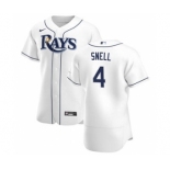 Men's Nike Tampa Bay Rays #4 Blake Snell White Home 2020 Authentic Player Baseball Jersey