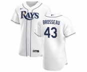 Men's Nike Tampa Bay Rays #43 Mike Brosseau White Home 2020 Authentic Player Baseball Jersey