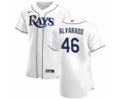 Men's Nike Tampa Bay Rays #46 Jose Alvarado White Home 2020 Authentic Player Baseball Jersey