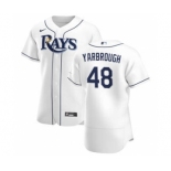 Men's Nike Tampa Bay Rays #48 Ryan Yarbrough White Home 2020 Authentic Player Baseball Jersey