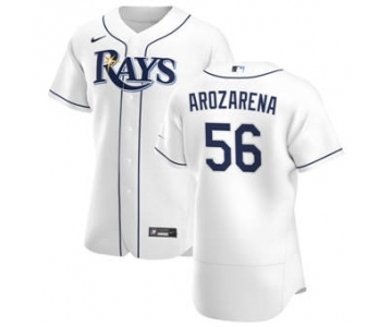 Men's Nike Tampa Bay Rays #56 Randy Arozarena White Home 2020 Authentic Player Baseball Jersey