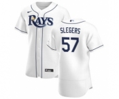 Men's Nike Tampa Bay Rays #57 Aaron Slegers White Home 2020 Authentic Player Baseball Jersey