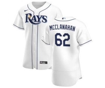 Men's Nike Tampa Bay Rays #62 Shane McClanahan White Home 2020 Authentic Player Baseball Jersey