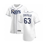 Men's Nike Tampa Bay Rays #63 Diego Castillo White Home 2020 Authentic Player Baseball Jersey