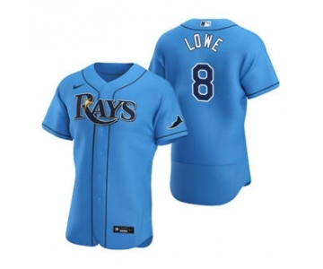 Men's Nike Tampa Bay Rays #8 Brandon Lowe Light Blue Alternate 2020 Authentic Player Baseball Jersey