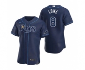 Men's Nike Tampa Bay Rays #8 Brandon Lowe Navy Alternate 2020 Authentic Team Baseball Jersey