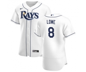 Men's Nike Tampa Bay Rays #8 Brandon Lowe White Home 2020 Authentic Player Baseball Jersey