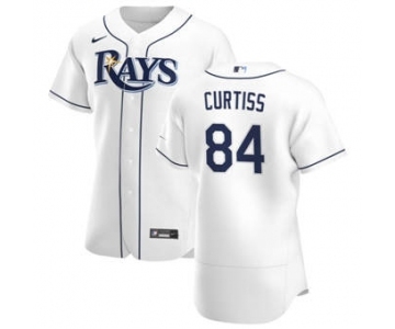 Men's Nike Tampa Bay Rays #84 John Curtiss White Home 2020 Authentic Player Baseball Jersey