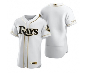 Men's Nike Tampa Bay Rays Blank White 2020 Authentic Golden Edition Baseball Jersey