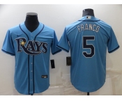 Men's Tampa Bay Rays #5 Wander Franco Light Blue Stitched MLB Cool Base Nike Jersey