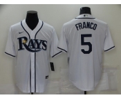 Men's Tampa Bay Rays #5 Wander Franco White Stitched MLB Cool Base Nike Jersey