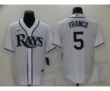 Men's Tampa Bay Rays #5 Wander Franco White Stitched MLB Cool Base Nike Jersey