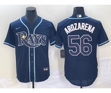 Men's Tampa Bay Rays #56 Randy Arozarena Navy Blue Stitched MLB Cool Base Nike Jersey