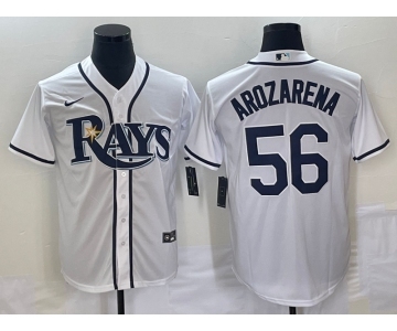 Men's Tampa Bay Rays #56 Randy Arozarena White Stitched MLB Cool Base Nike Jersey