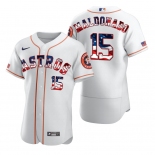 Houston Astros #15 Carlos Beltran Men's Nike White Fluttering USA Flag Limited Edition Authentic MLB Jersey