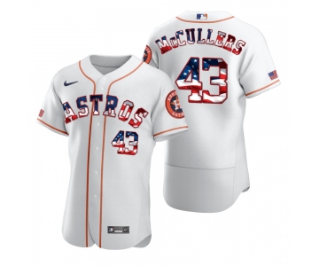 Houston Astros #43 Lance McCullers Jr. Men's Nike White Fluttering USA Flag Limited Edition Authentic MLB Jersey