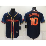 Men's Houston Astros #10 Yuli Gurriel 2022 Navy City Connect Game Stitched Jersey