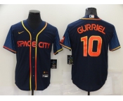 Men's Houston Astros #10 Yuli Gurriel 2022 Navy City Connect Game Stitched Jersey