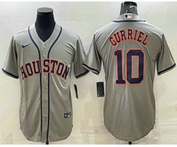 Men's Houston Astros #10 Yuli Gurriel Grey Stitched MLB Cool Base Nike Jersey