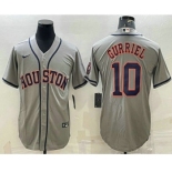 Men's Houston Astros #10 Yuli Gurriel Grey With Patch Stitched MLB Cool Base Nike Jersey