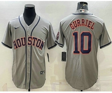 Men's Houston Astros #10 Yuli Gurriel Grey With Patch Stitched MLB Cool Base Nike Jersey