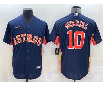 Men's Houston Astros #10 Yuli Gurriel Navy Blue Stitched MLB Cool Base Nike Jersey