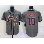 Men's Houston Astros #10 Yuli Gurriel Number Grey Gridiron Cool Base Stitched Baseball Jersey1