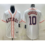 Men's Houston Astros #10 Yuli Gurriel White Stitched MLB Cool Base Nike Jersey