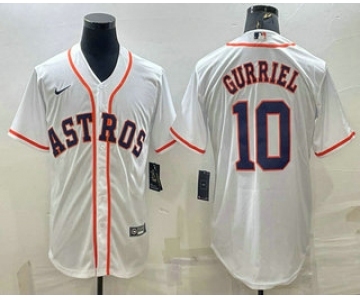 Men's Houston Astros #10 Yuli Gurriel White Stitched MLB Cool Base Nike Jersey