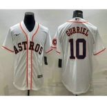 Men's Houston Astros #10 Yuli Gurriel White With Patch Stitched MLB Cool Base Nike Jersey