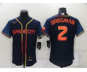 Men's Houston Astros #2 Alex Bregman 2022 Navy City Connect Flex Base Stitched Baseball Jersey